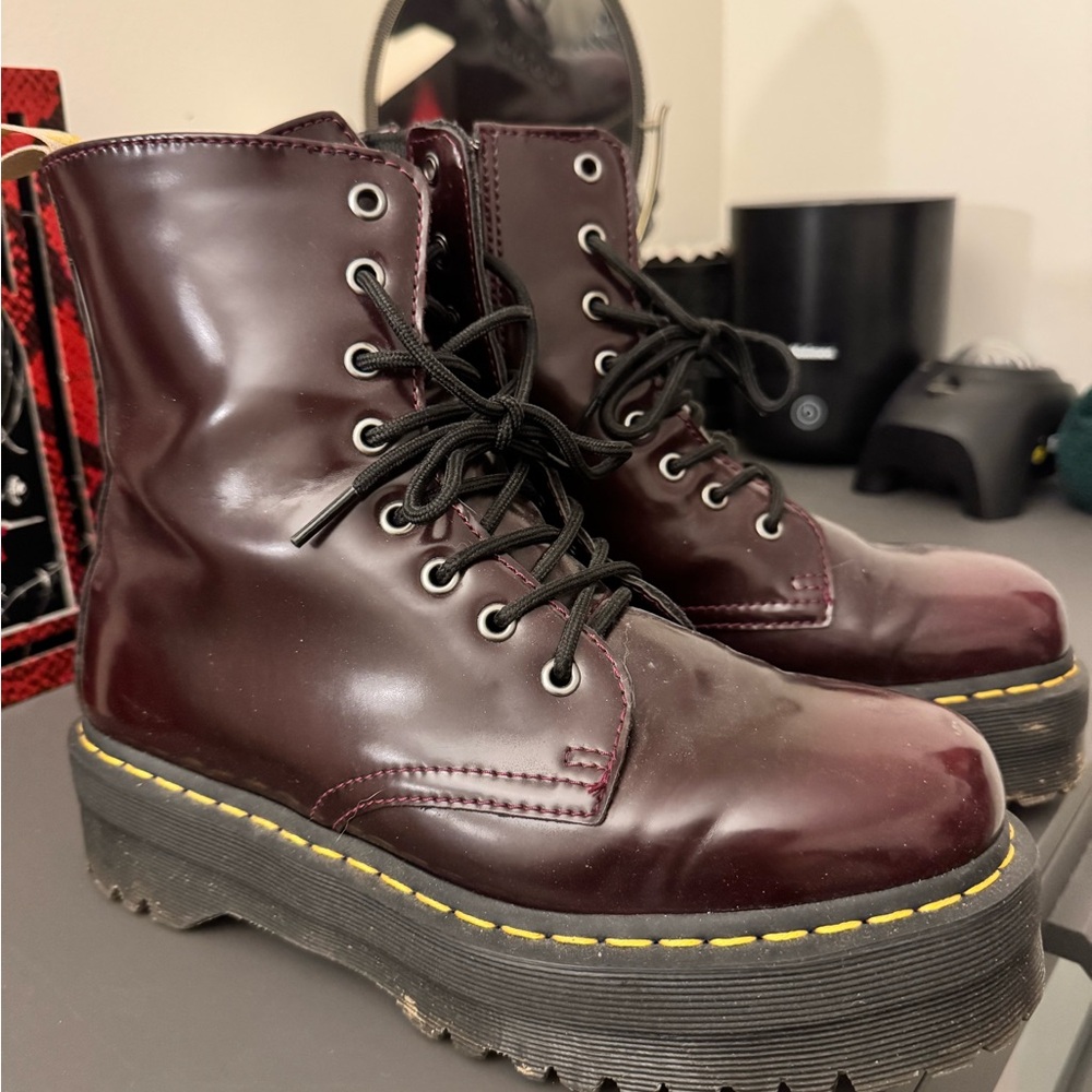 Women's Cherry Red Doc Martens Jadon Platform Boots